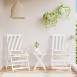 Chair cushion set of 2 cream oxford fabric (100% polyester) small