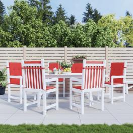 Lowback chair cushion set of 6 red oxford fabric (100% polyester)