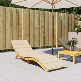 Sun lounger cushion beige oxford fabric (100% polyester)