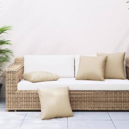 Throw pillow set of 4 beige polyester 23.6 x 23.6 in