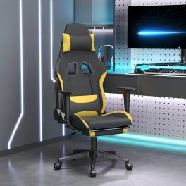 Gaming chair black and yellow polyester standard gaming chair