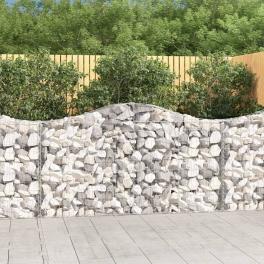 Gabion basket set of 5 silver galvanized iron