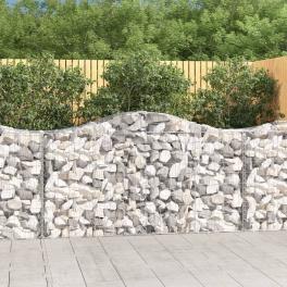 Gabion basket set of 3 silver galvanized iron extra large