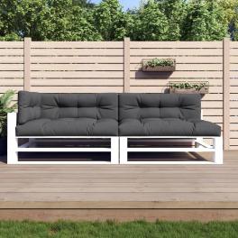 Pallet cushion set of 5 anthracite 100% polyester large