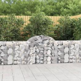 Gabion basket set of 2 silver galvanized iron large durable