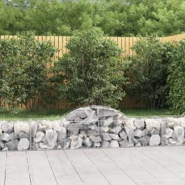 Gabion basket set of 2 silver galvanized iron extra large
