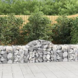 Gabion basket set of 3 silver galvanized iron