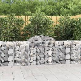 Gabion basket set of 3 silver galvanized iron