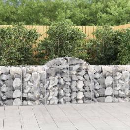 Gabion basket set of 6 silver galvanized iron extra large