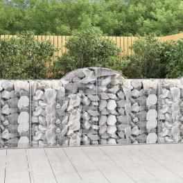 Gabion basket set of 5 silver galvanized iron large
