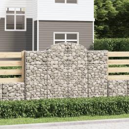 Gabion basket set of 2 silver galvanized iron