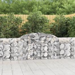 Gabion basket set of 3 silver galvanized iron large