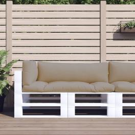 Pallet cushion set of 3 taupe 100% polyester