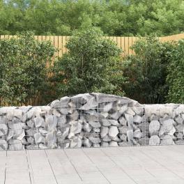 Gabion basket set of 3 silver galvanized iron extra large
