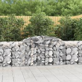 Gabion basket set of 4 silver galvanized steel