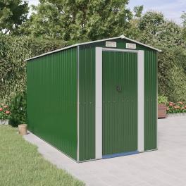 Garden shed green galvanized steel large sliding components