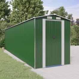 Garden shed green galvanized steel large sliding components