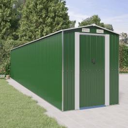 Garden shed green galvanized steel large storage garden shed