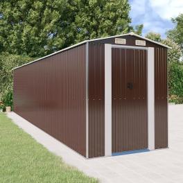 Garden shed dark brown galvanized steel large garden shed
