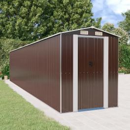 Garden shed dark brown galvanized steel large garden shed
