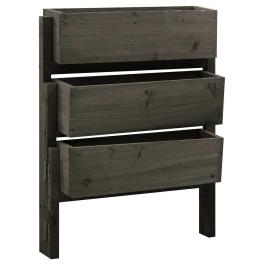 Planter grey solid firwood with a grey water-based finish medium