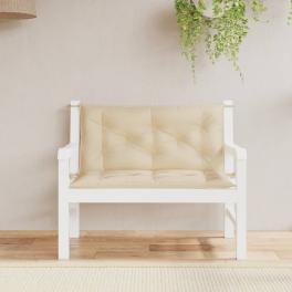 Garden bench cushion set of 2 beige oxford fabric (100% polyester)