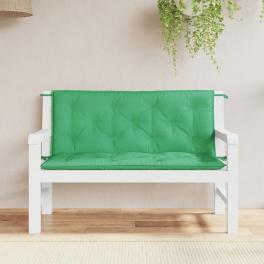 Garden bench cushion set of 2 green oxford fabric (100% polyester)