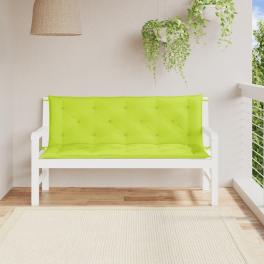 Garden bench cushion set of 2 bright green