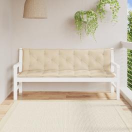 Garden bench cushion set of 2 beige oxford fabric (100% polyester)