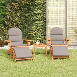 Garden lounge set natural wood solid acacia wood, fabric standard
