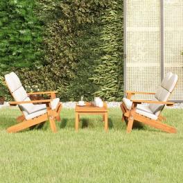 Garden lounge set natural wood, cream white