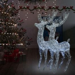 Christmas reindeer set of 2 cool white acrylic xxl