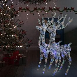 Christmas reindeer set of 2 multicolor acrylic xxl lights