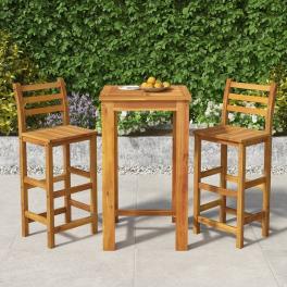 Garden bar set natural wood solid acacia wood medium durable