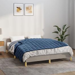Weighted blanket blue brushed polyester microfibre twin