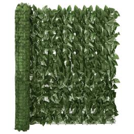 Balcony screen dark green polyethylene, fabric 118.1x39.4 in