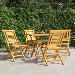Folding garden chair set of 4 teak solid teak wood medium