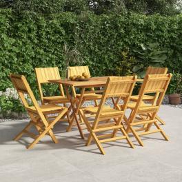 Folding garden chair set of 6 natural teak solid teak wood medium