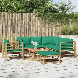 Garden lounge set natural bamboo modular garden lounge set