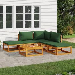 Garden lounge set green solid acacia wood medium modular