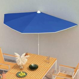 Garden parasol azure blue 100% polyester, steel 70.9 x 35.4 in