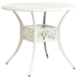 Garden table white cast aluminum medium durable garden table