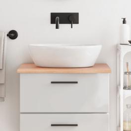 Bathroom countertop light brown 23.6"x23.6"x0.8" treated solid wood