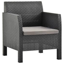 Patio chair with cushion pp rattan anthracite