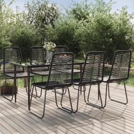 Garden dining set black