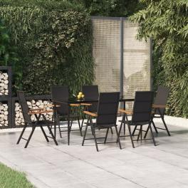 Garden dining set black and brown