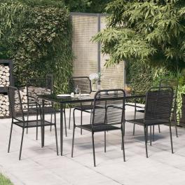 Garden dining set black