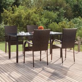 Garden dining set brown