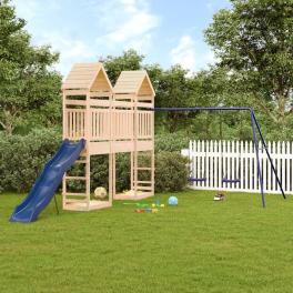 Outdoor playset natural wood solid pine wood large