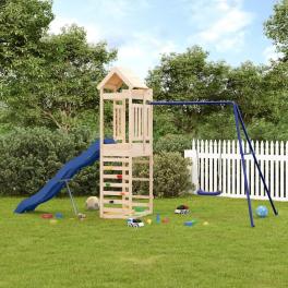 Outdoor playset natural pine, blue